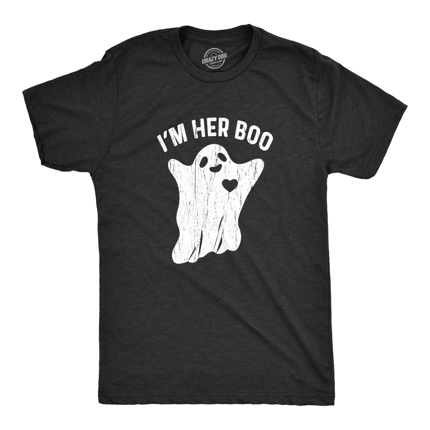 Funny Halloween Ghost Dating T-Shirt for Men - 'I'm Her Boo' Relationship Tee by Crazy Dog | Perfect for Couples, Costume Parties & Gifts