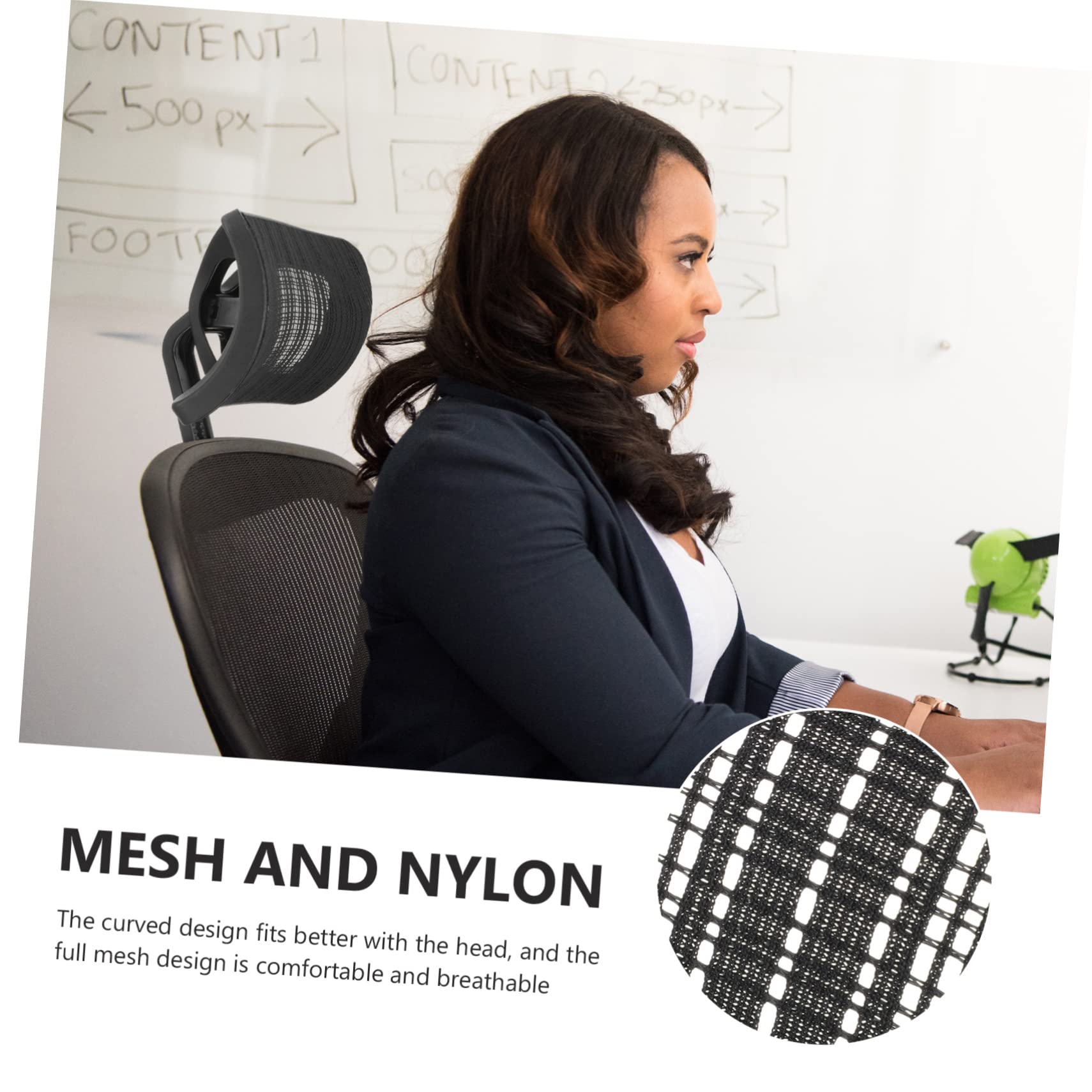 Universal Adjustable Headrest for Office Chair - Ergonomic Neck Support Pillow with Height & Angle Adjustment for Executive, Desk & Computer Chairs - Perfect for Long Work Hours & Home Office Comfort