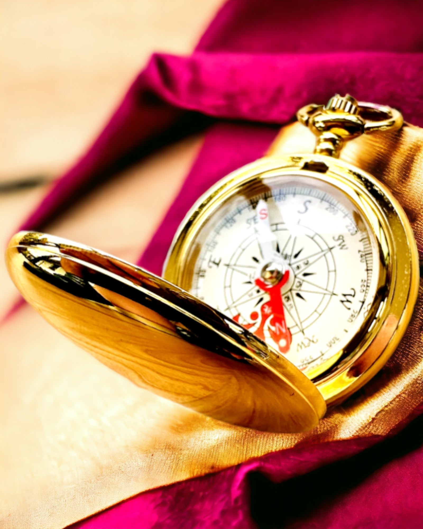 Personalized Compass Wędrowiec - Gold Engraved Hiking & Travel Gift for Outdoor Adventures, Camping & Survival Gear