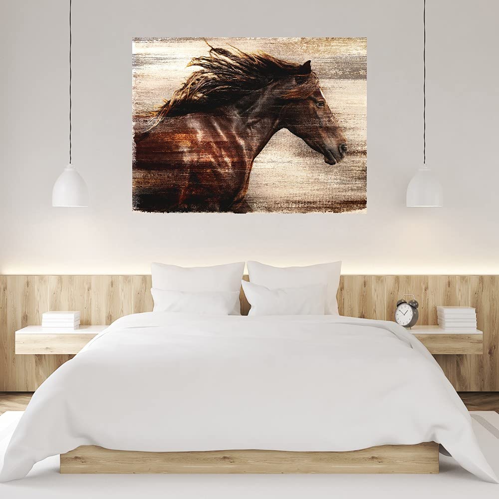 Majestic Motion Fine Art Canvas Wall Decor by Belle Maison - 32x24 Inches Ready to Hang Painting for Living Room, Bedroom, Office - Perfect for Home Decor & Gift Giving