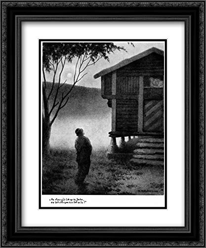 Theodor Severin Kittelsen Museum Art Print - 20x24 Black Ornate Framed Double Matted Scandinavian Artwork for Home & Office Decor | Norse Mythology Wall Art, Living Room Gallery, Study Room Display