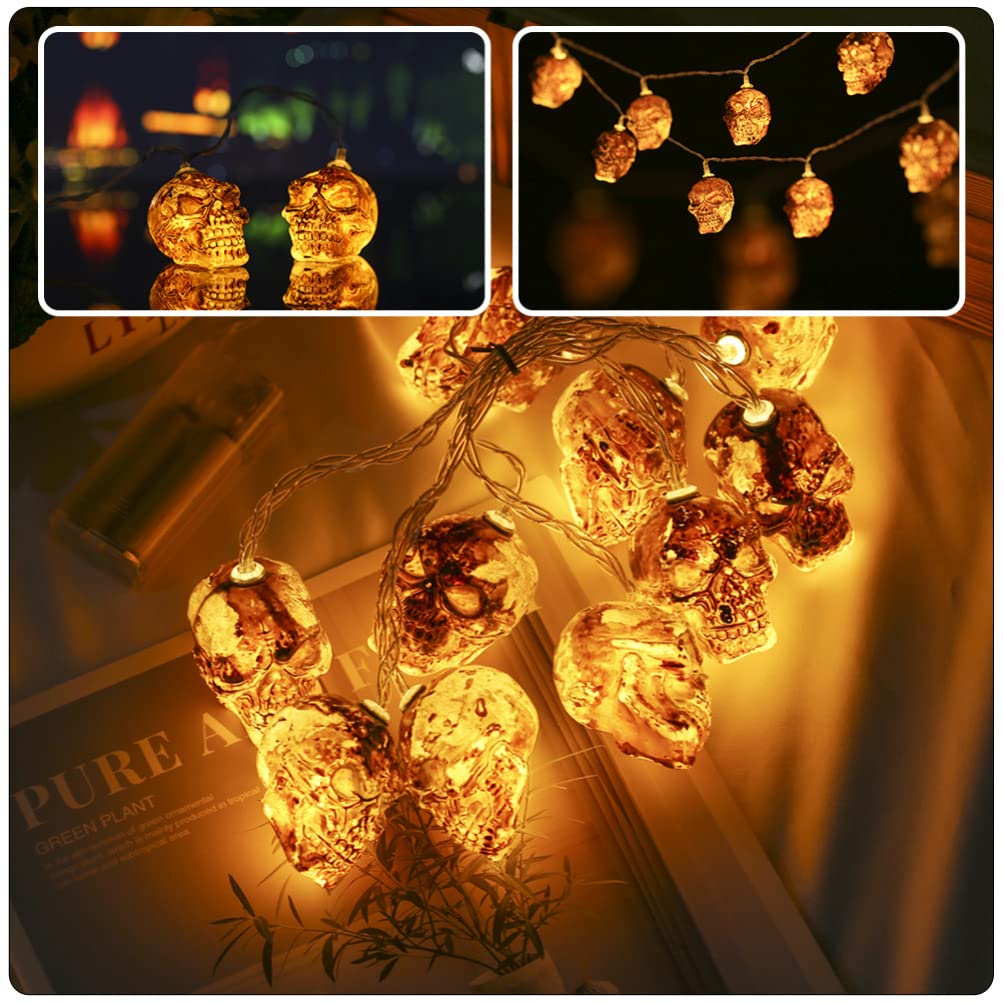 Cabilock Halloween String Lights - 10 LED Bat Lights with Timer, Battery Operated for Indoor & Outdoor Halloween Party Decorations - Perfect for Home, Yard, and Halloween Party Decor
