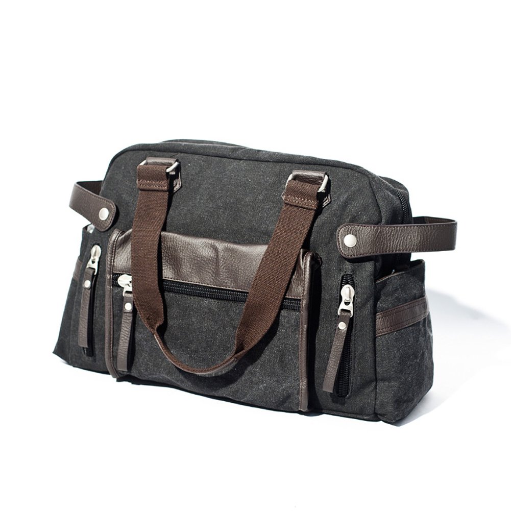 Durable Canvas Messenger Bag for Men - Travel, Work & Gym Shoulder Bag - Casual & Sporty Backpack (Black) - Perfect for Commuting, Outdoor Adventures & Daily Use