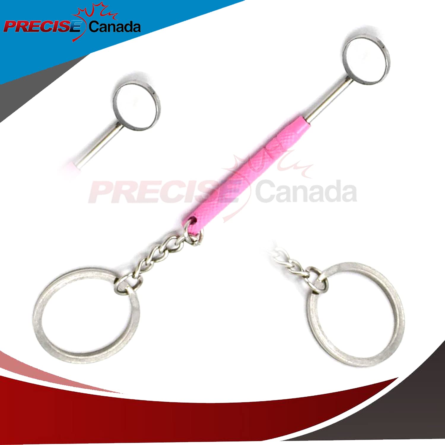 Pink Mirror Handle with Mirror Key Chain - Stylish and Functional Accessory for Women's Bags, Purses, and Keychains | Perfect for Everyday Use, Gifts, and Travel