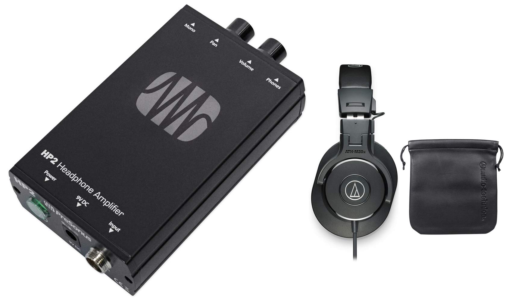 PreSonus HP2 2-Channel Professional Studio Headphone Amplifier with High-Quality Headphones for Music Production, Recording & Mixing | Perfect for Home Studios, Podcasting & Audio Monitoring