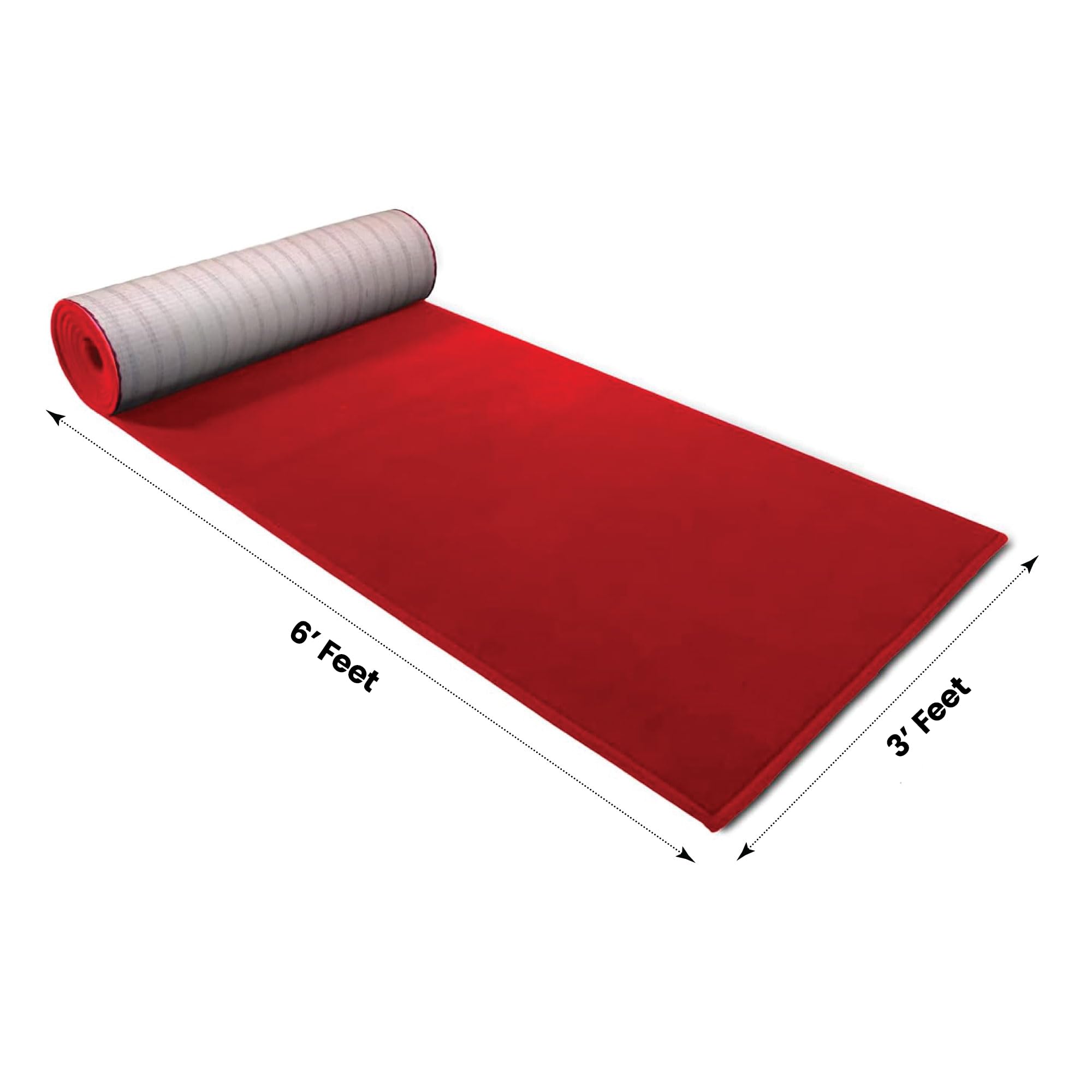 BannerBuzz Hollywood Red Carpet Runner - Non-Slip Aisle Rug for Weddings, Events & Parties (3'x6') | Indoor/Outdoor Step & Repeat Backdrop for Christmas, Birthdays, Movies & Office Decor