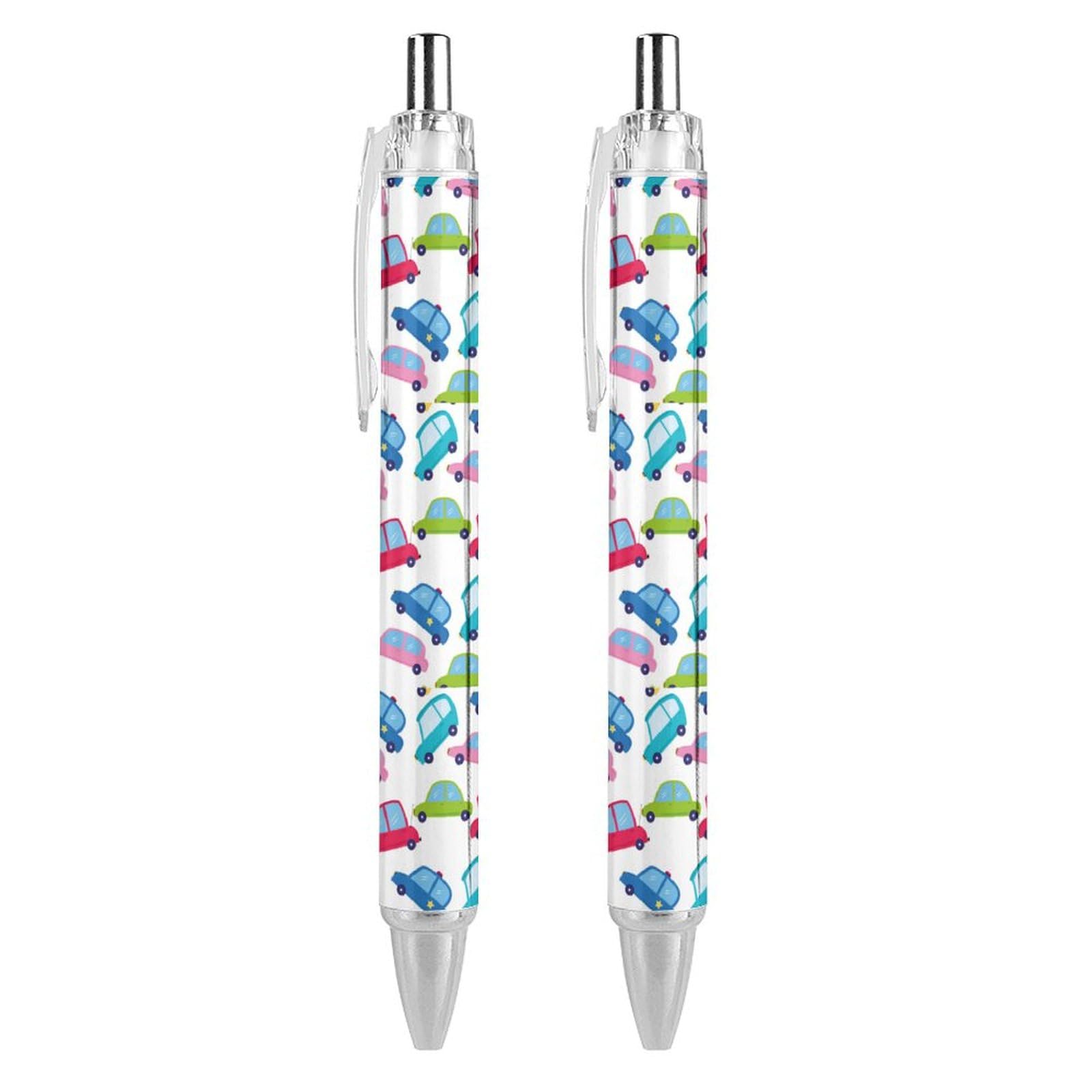 Cartoon Cars Ballpoint Pens - Retractable Gel Pen 0.5mm Fine Point Black Ink for Office, School & Home Use - Great Gift for Kids & Adults - Perfect for Writing, Note Taking & Gift Giving