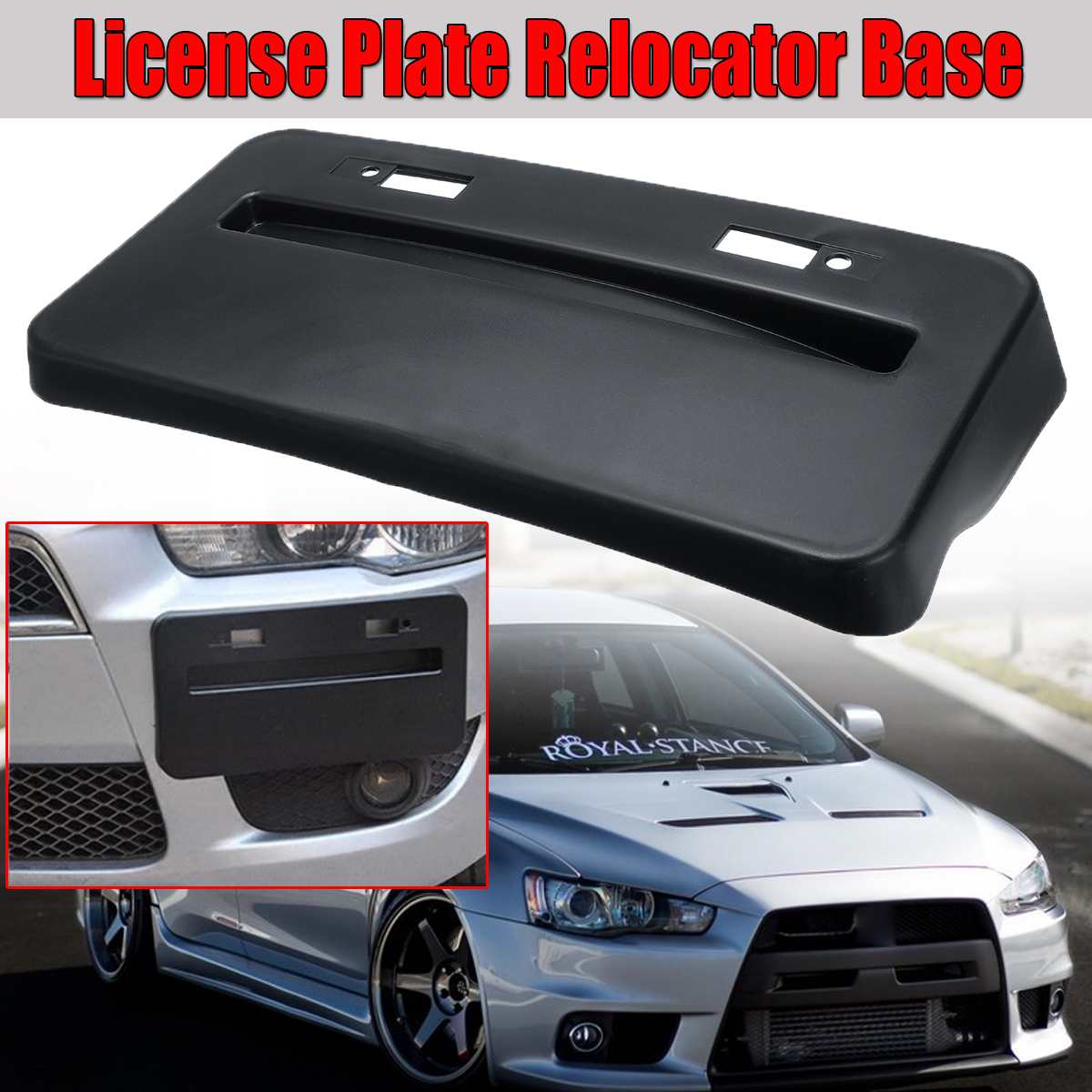 2008-2017 Mitsubishi Lancer License Plate Mounting Kit - BR License Plate Relocator Bracket for Front Bumper Installation | Perfect for Car Enthusiasts & Custom Builds