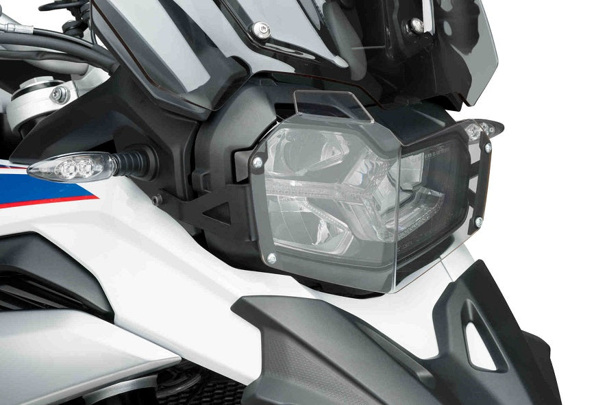 Puig F850GS & F750GS Motorcycle Headlight Protector - Durable Polycarbonate Shield for Off-Road & Adventure Riding Protection