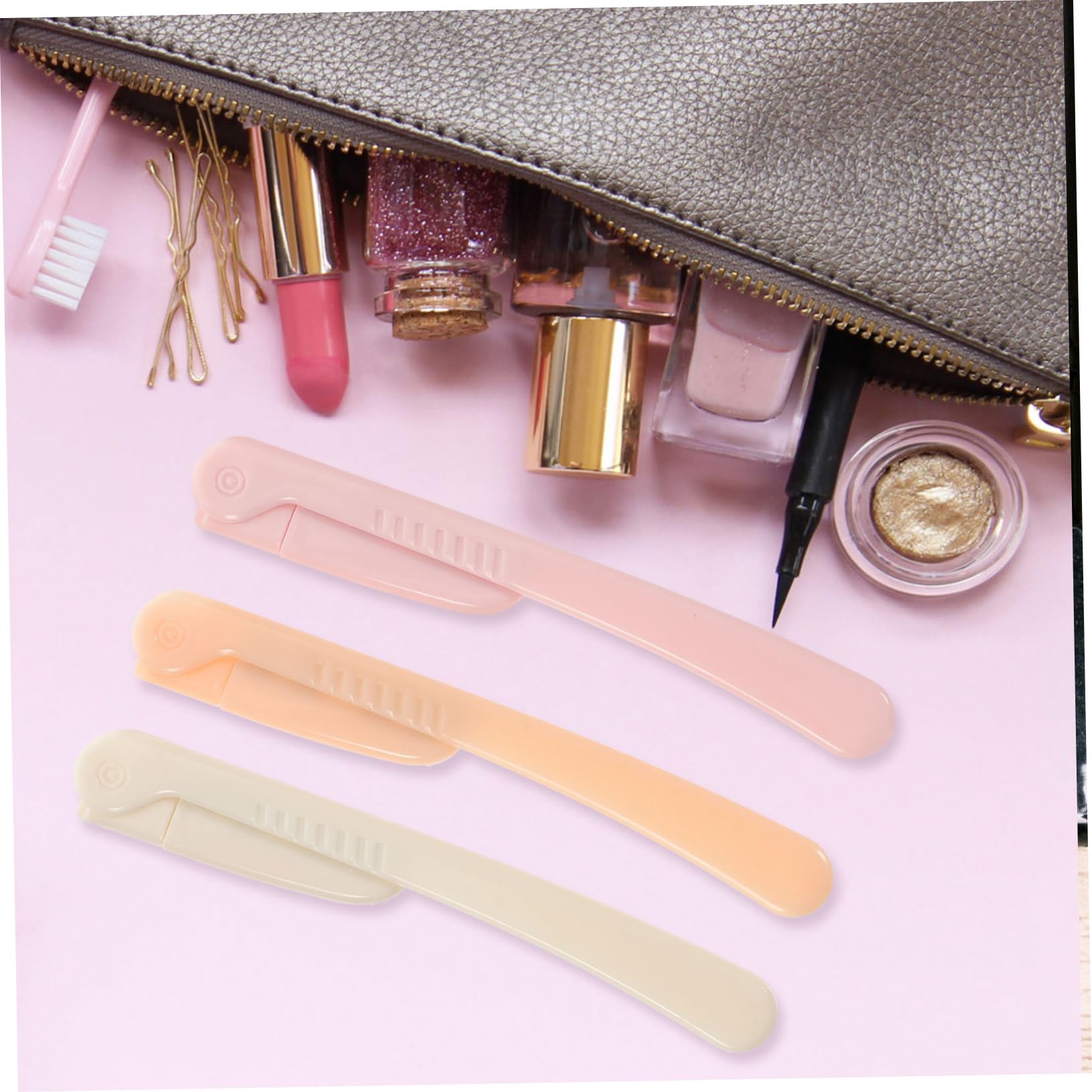 NOLITOY 3-Piece Portable Eyebrow Razor & Trimmer Set - Mini Eyebrow Shaper & Hair Remover Tool for Precise Grooming | Perfect for Travel, Home Use & Professional Makeup Kits