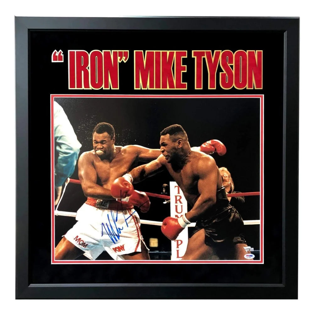 Iron Mike Tyson Autographed 16x20 Framed Photo - PSA/DNA Certified COA - Museum Quality Boxing Memorabilia - Perfect for Sports Collectors & Man Cave Decor