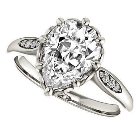 3 CT Pear Cut Colorless Moissanite Engagement Ring - Vintage Wedding Band, Bridal Solitaire Halo Ring in Gold/Silver | Anniversary Gift, Promise Ring for Women | Perfect for Proposals, Weddings & Special Occasions