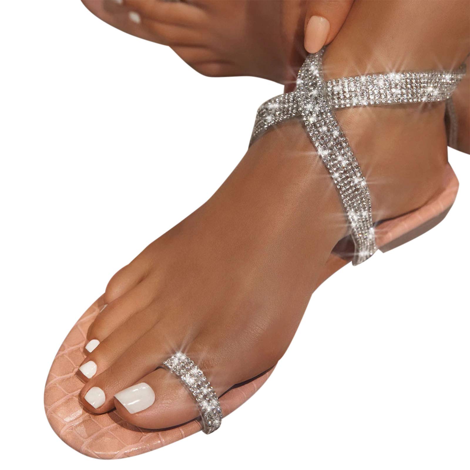 Women's Casual Summer Sandals with Butterfly Crystal Design - Open Toe Flip Flops for Beach, Travel & Everyday Wear | Comfortable Slippers for Women