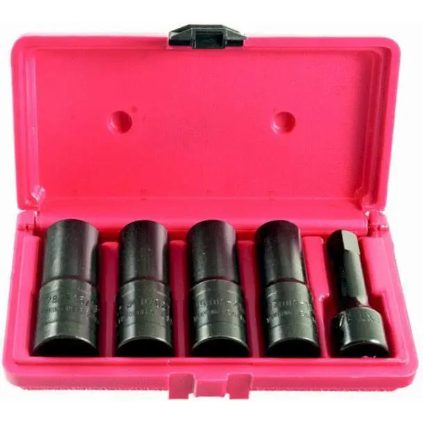 Ken Tool 5-Piece Thinwall Flip Socket Set 30119 - Professional Automotive Repair Kit for Mechanics & DIY Enthusiasts | Perfect for Tight Spaces & Hard-to-Reach Bolts