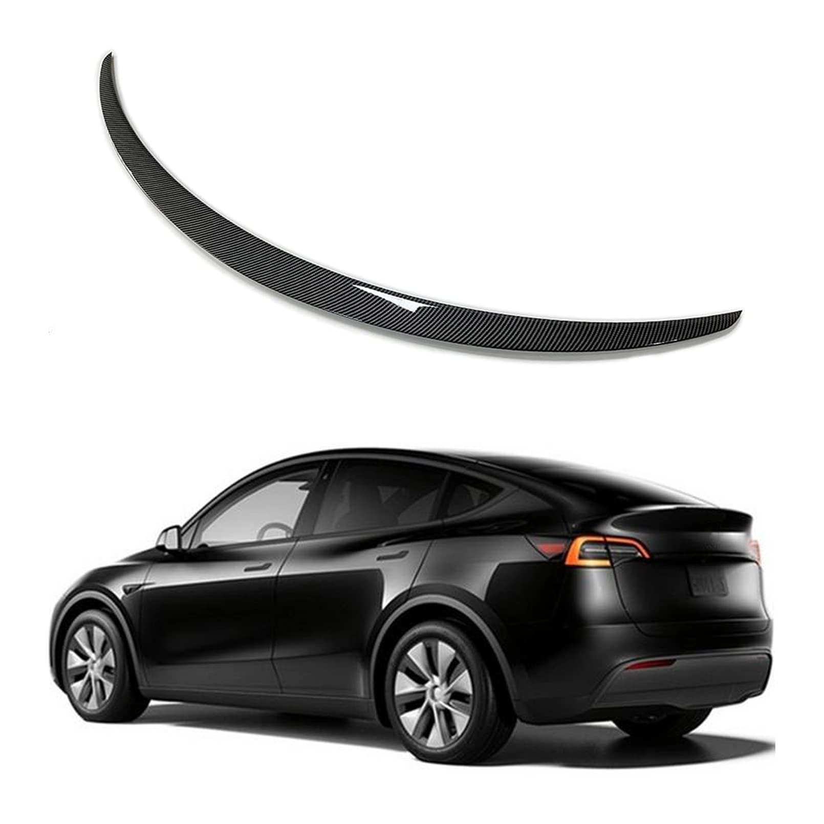 2020-2022 Tesla Model Y Exterior Body Kit - Carbon Fiber Spoiler, Mud Guards & Trim Stickers | Glossy Finish Upgrade Accessories for Enhanced Style & Protection | Perfect for Car Enthusiasts & Customization
