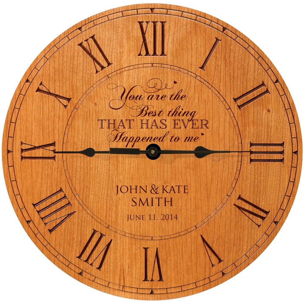 Personalized LifeSong Milestones Wedding Clock - Custom Engraved Anniversary Gift for Couples, Housewarming Present - 