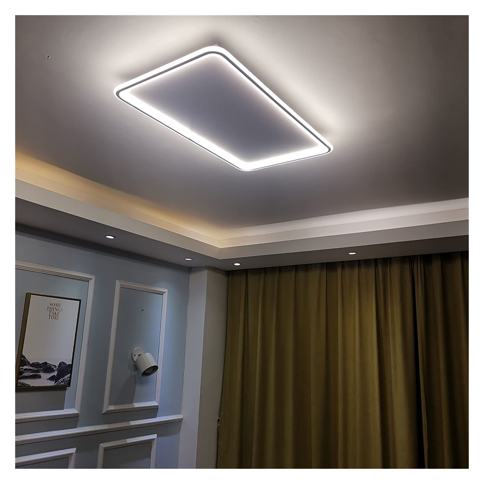 Modern LED Chandelier Ceiling Light - Dimmable Square/Round Fixture with Remote & App Control for Living Room, Bedroom, Dining Room | 90x50cm Smart Home Lighting (C-90x50cmDimmableRcwithApp) | Perfect for Home Decor, Parties & Romantic Ambiance