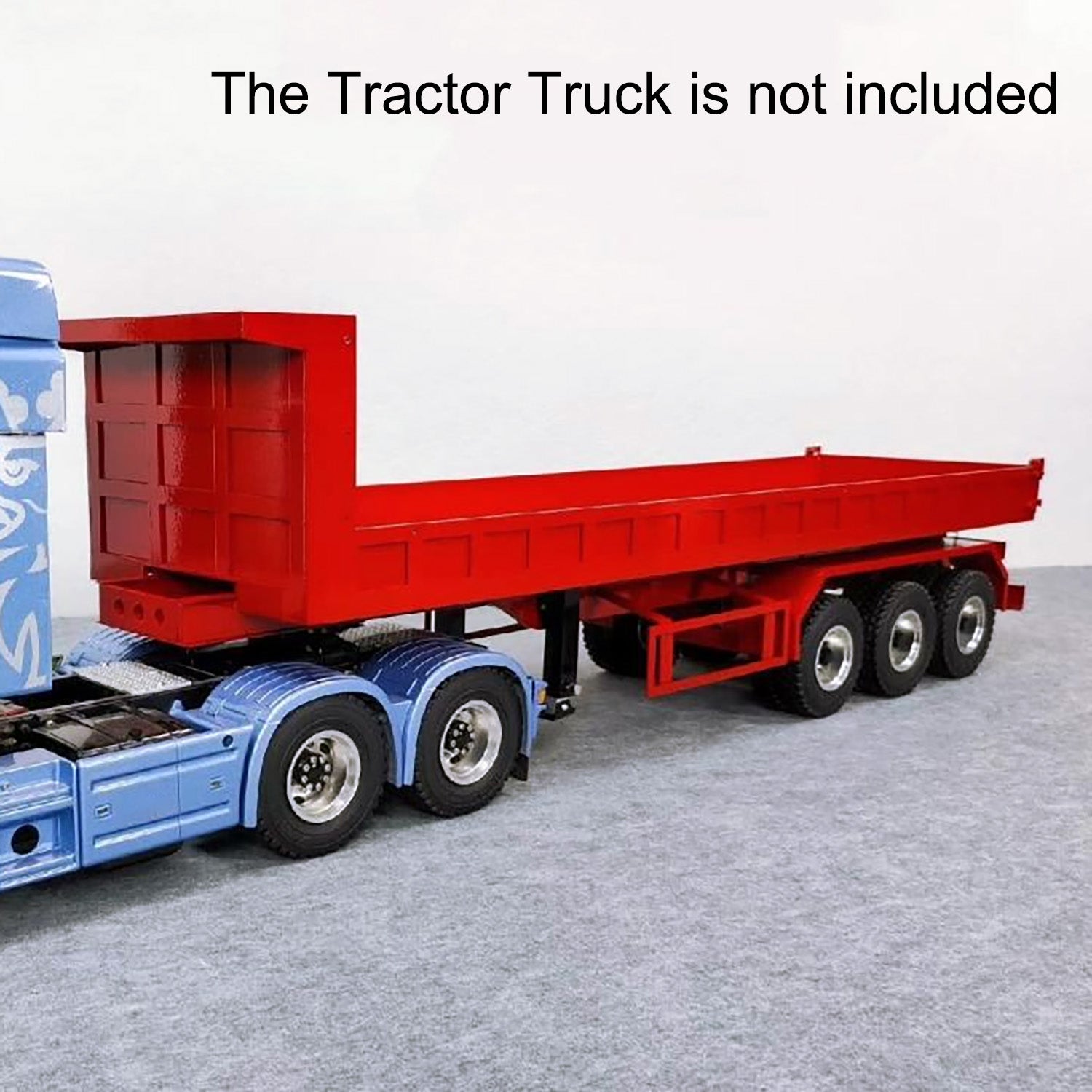 1/14 Scale Metal 3-Axle Remote Control Hydraulic Dump Trailer with Electric Support Legs - Compatible with Tamiya & LESU RC Tractor Trucks - Perfect for DIY Construction, Farm Simulation, and RC Truck Accessory Scenes