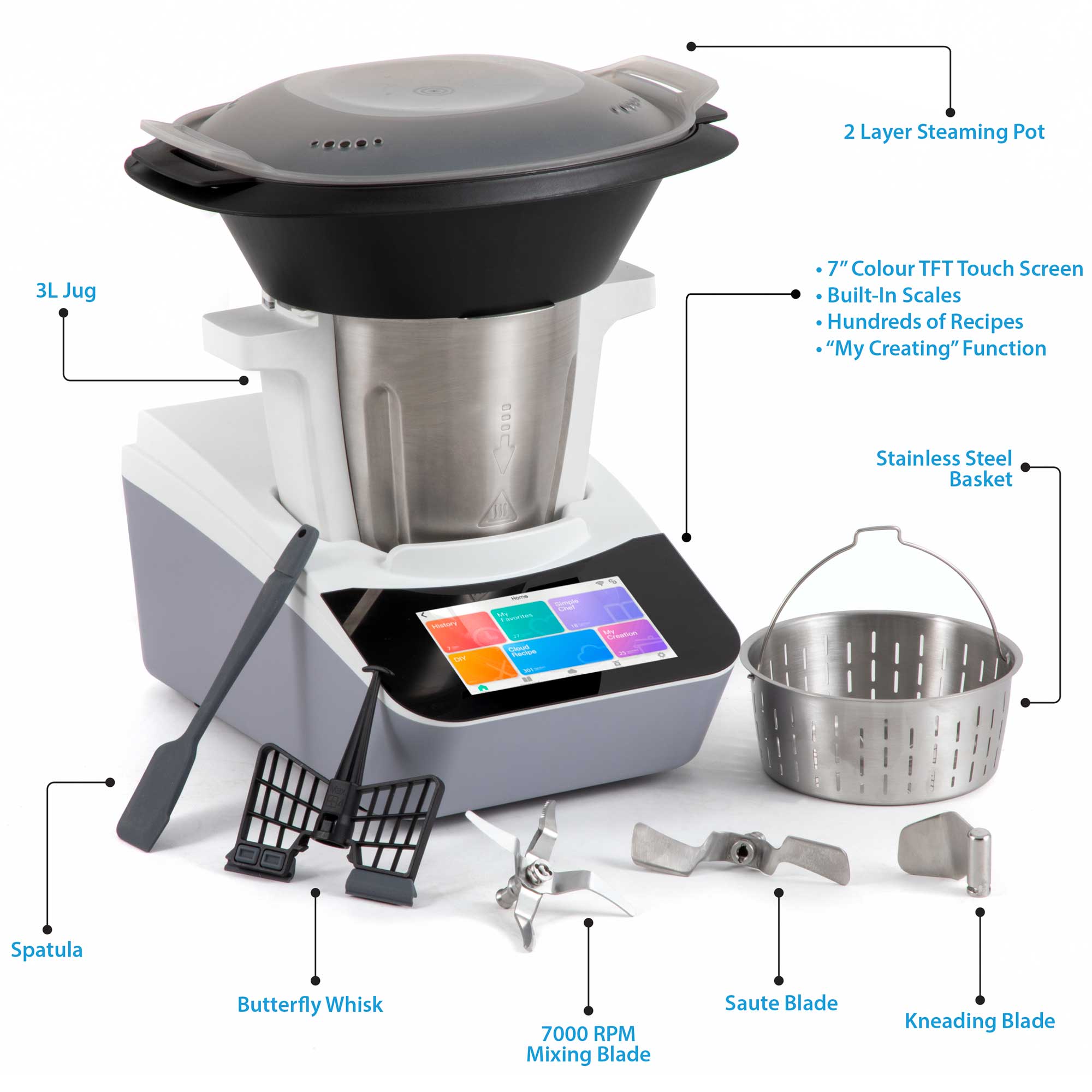 Baridi Smart Thermo Cooker with 18 Preset Functions & 7