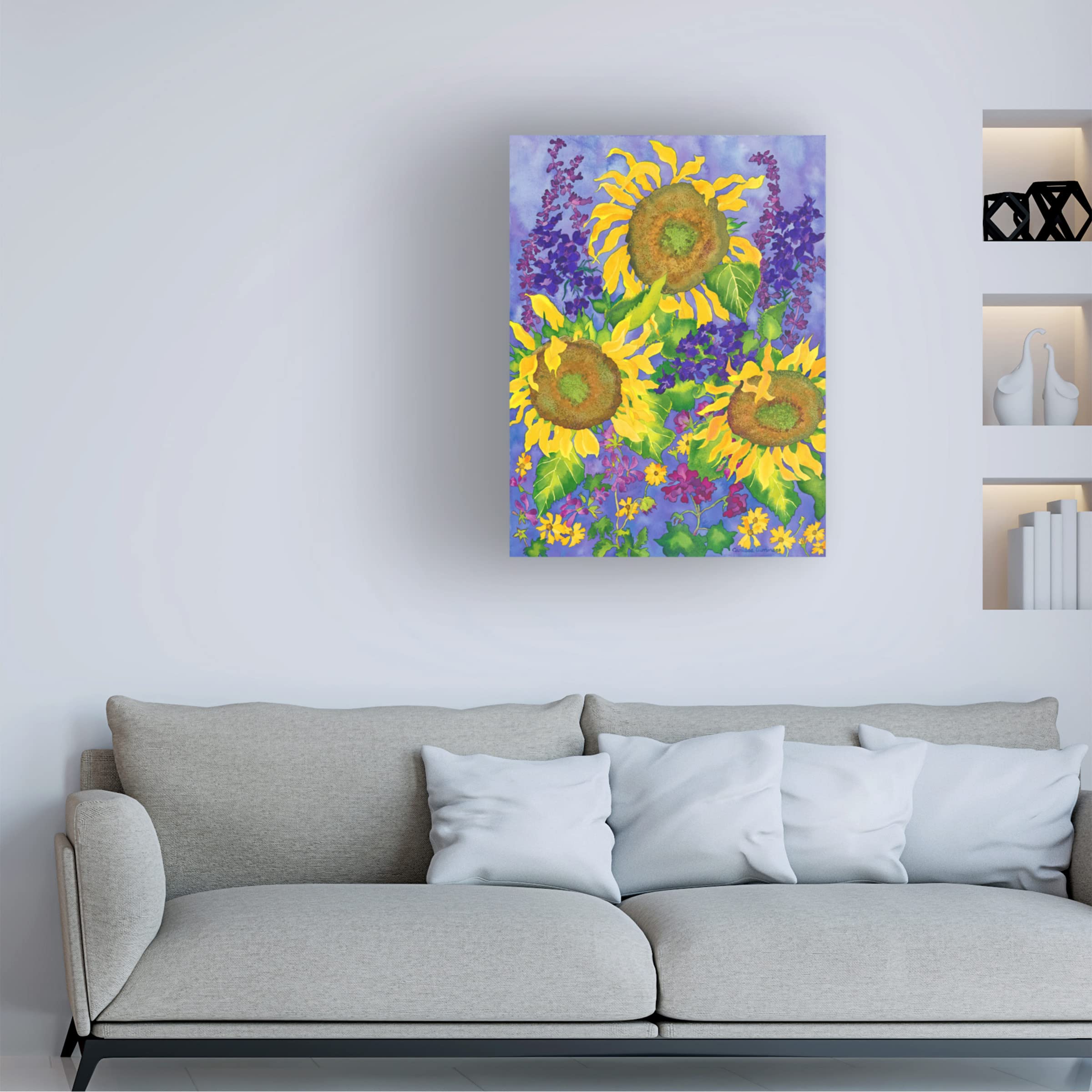 Trademark Fine Art 'Sunflower Power' Canvas Wall Art by Carissa Luminess - Vibrant Floral Painting for Living Room, Bedroom & Office Decor