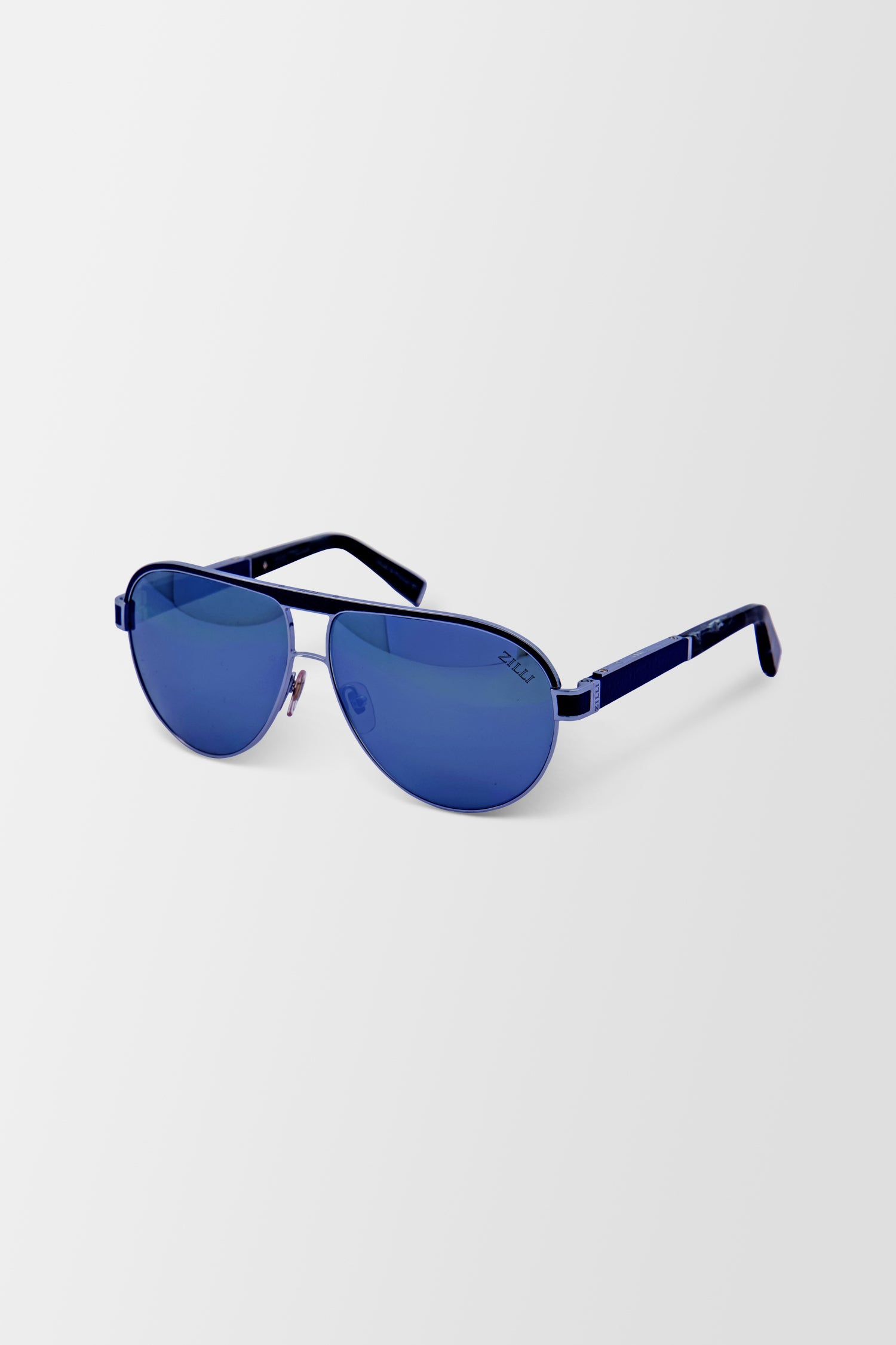 Zilli Blue Woody Sunglasses for Men & Women - Polarized UV Protection Aviator Sunglasses - Stylish Retro Wood Frame Shades for Outdoor, Beach, and Driving