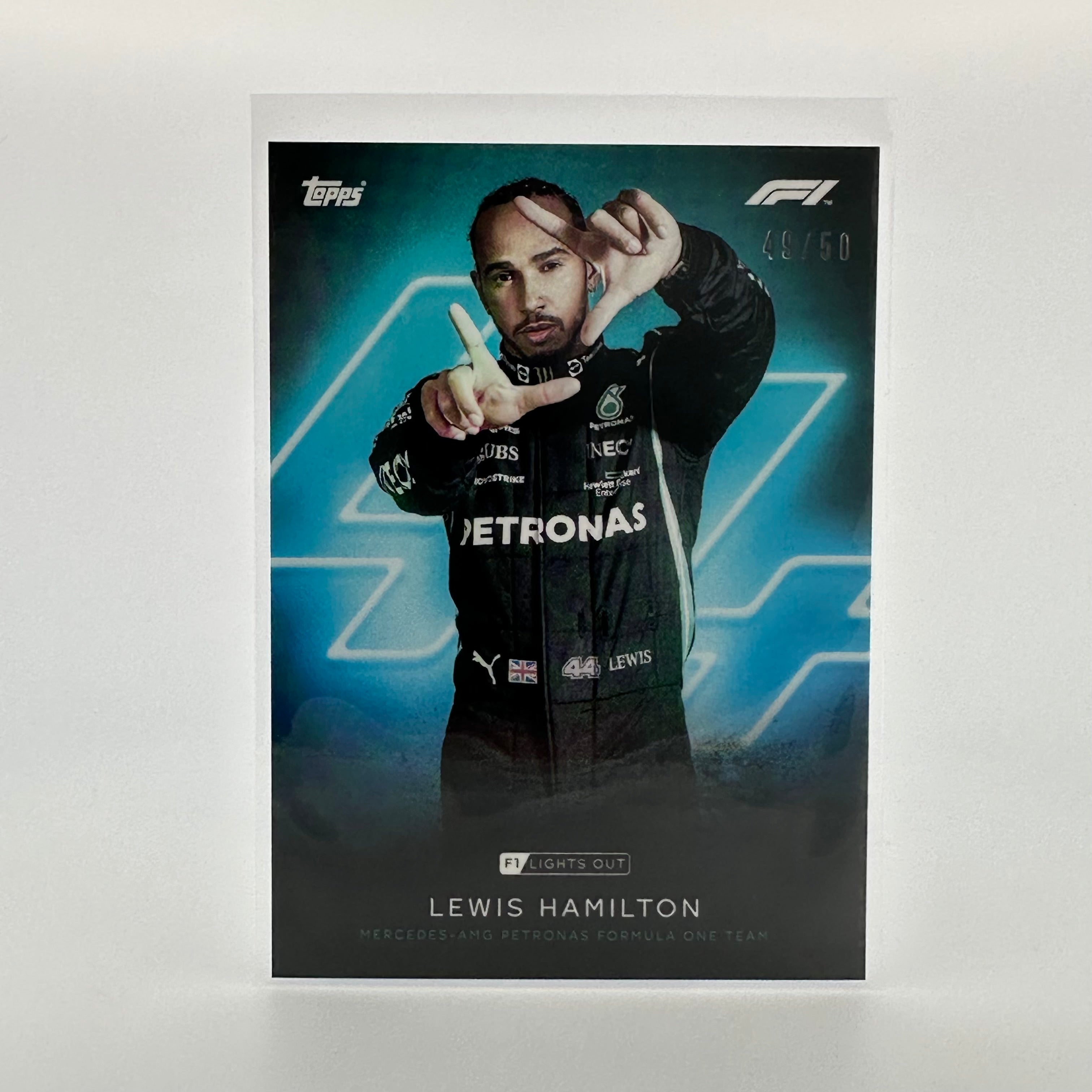 Lewis Hamilton 49/50 F1 Driver Aqua Parallel Collectible Card - Perfect for Racing Fans, Memorabilia Collectors & Sports Enthusiasts