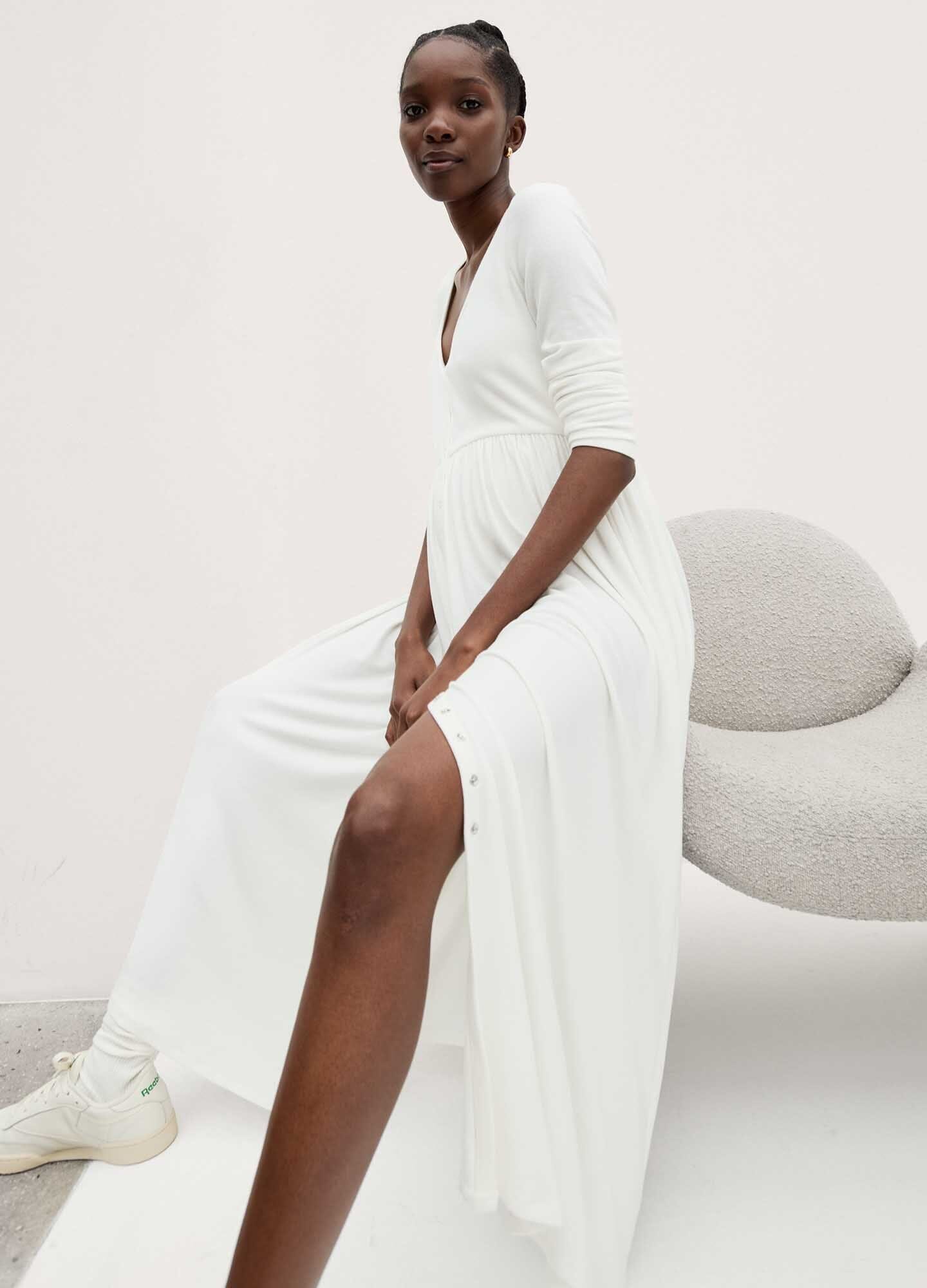 Ultra Soft Ribbed Nursing Dress for Breastfeeding Moms - Comfortable Maternity Wear for Nursing, Lounging & Everyday Use