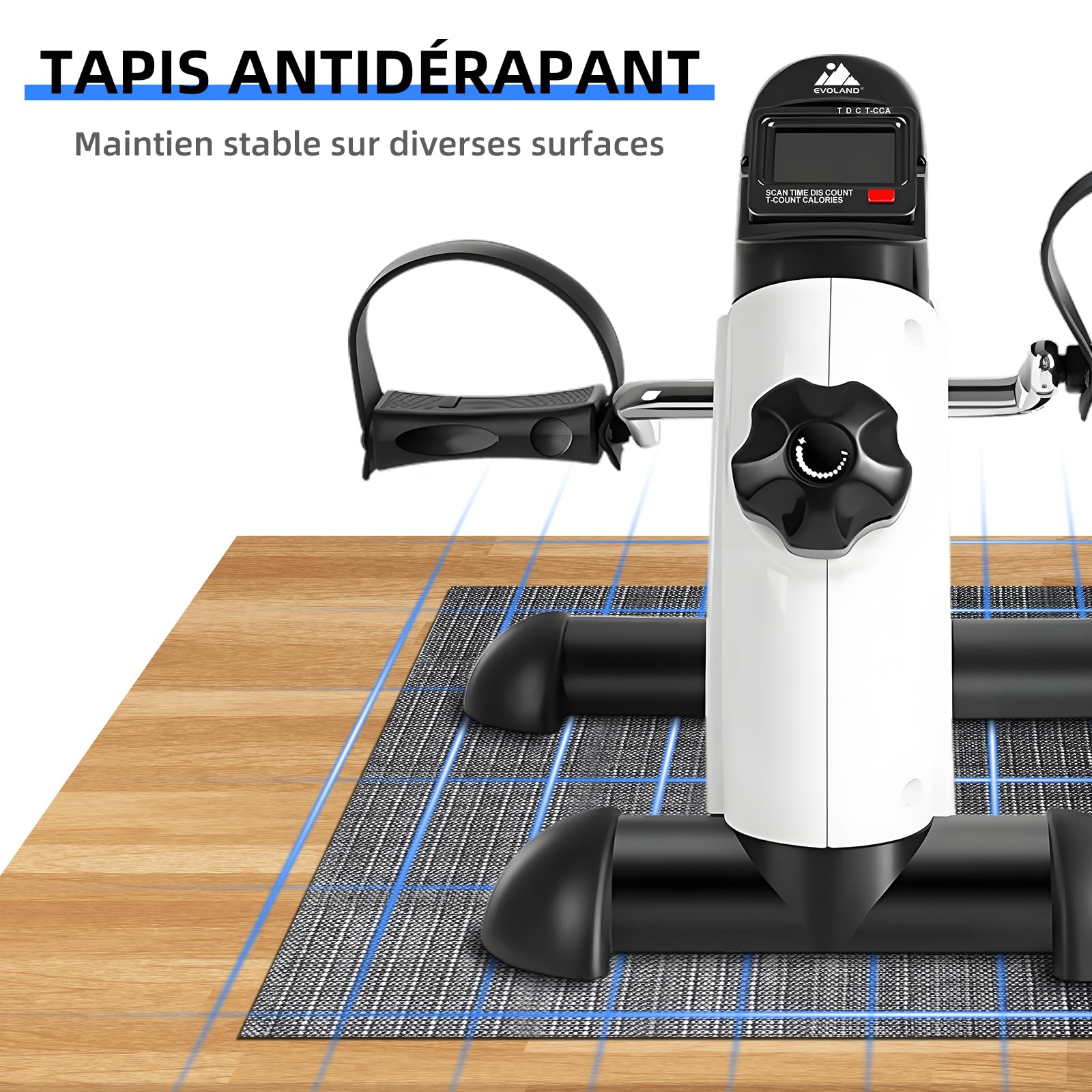 EVOLAND Mini Exercise Bike - Portable Pedal Exerciser for Legs & Arm Workouts - Home & Office Fitness Equipment for Small Spaces