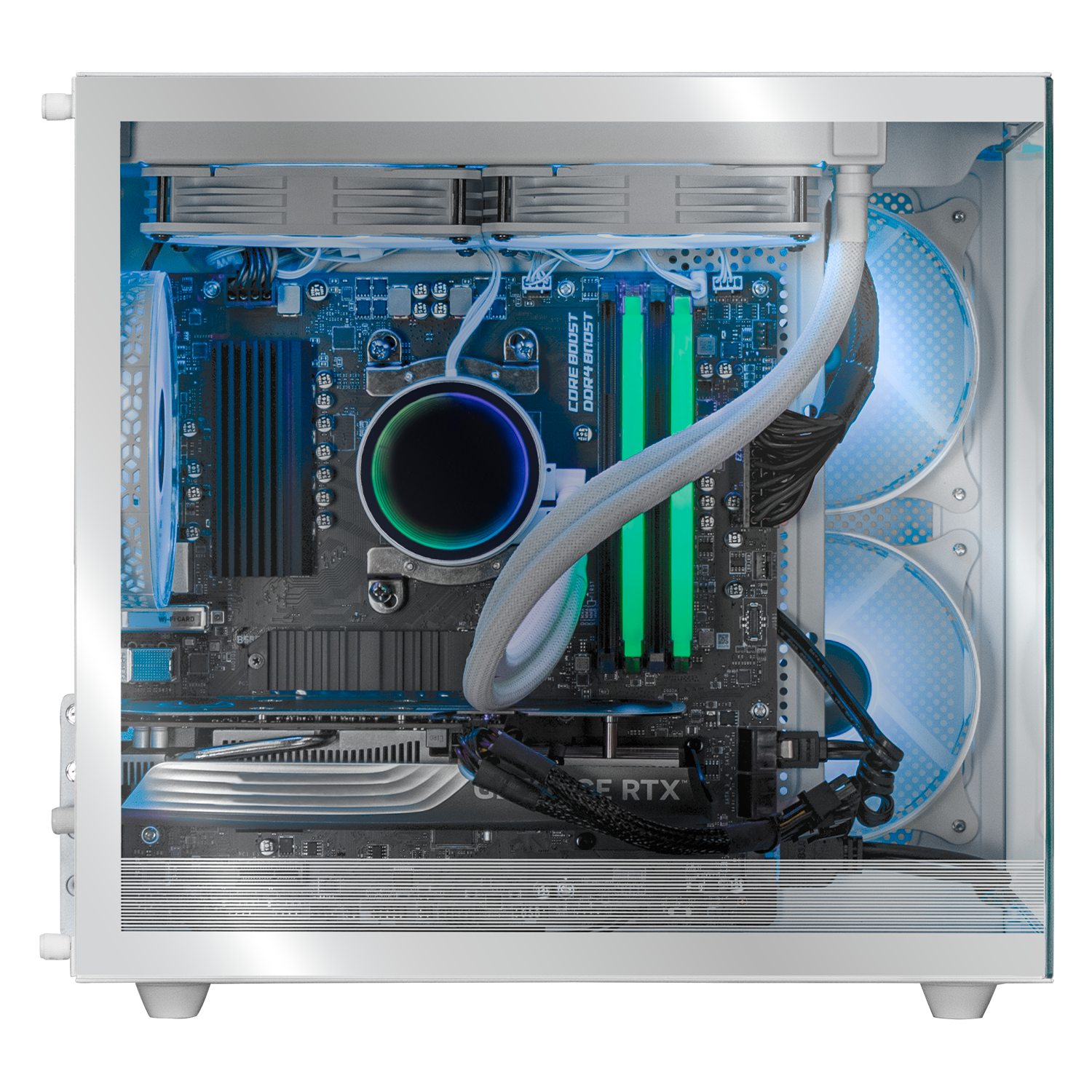 Xtreme PC Gaming Desktop - NVIDIA GeForce RTX 4060, AMD Ryzen 7 5700X, 32GB RAM, 1TB SSD, Liquid Cooling, WiFi - White (Perfect for 4K Gaming, Streaming & Content Creation)