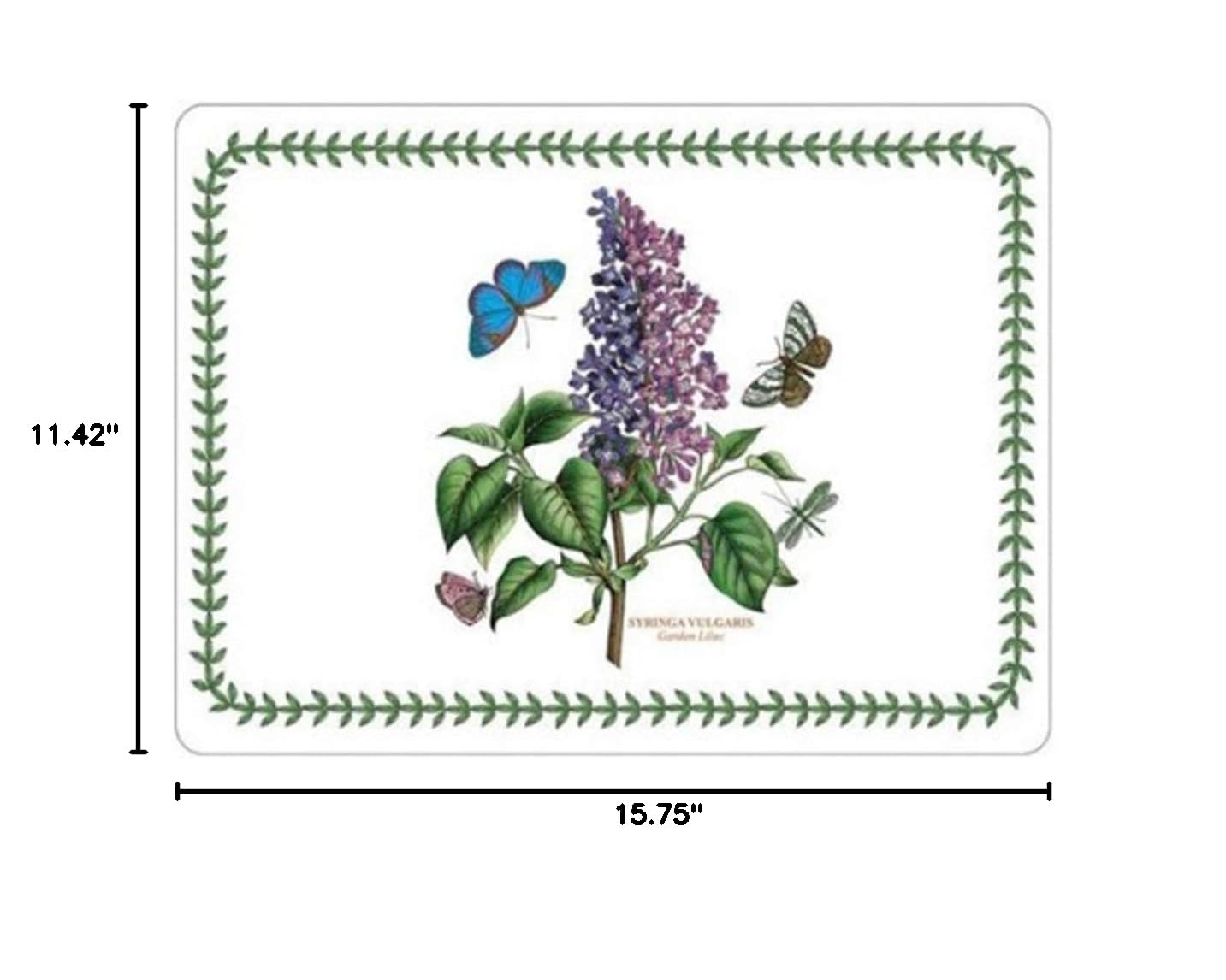 Botanic Garden Placemats Set of 4 - Waterproof Table Mats for Dining, Kitchen, and Outdoor Use - Non-Slip Rectangular Place Mats for Home Decor and Parties