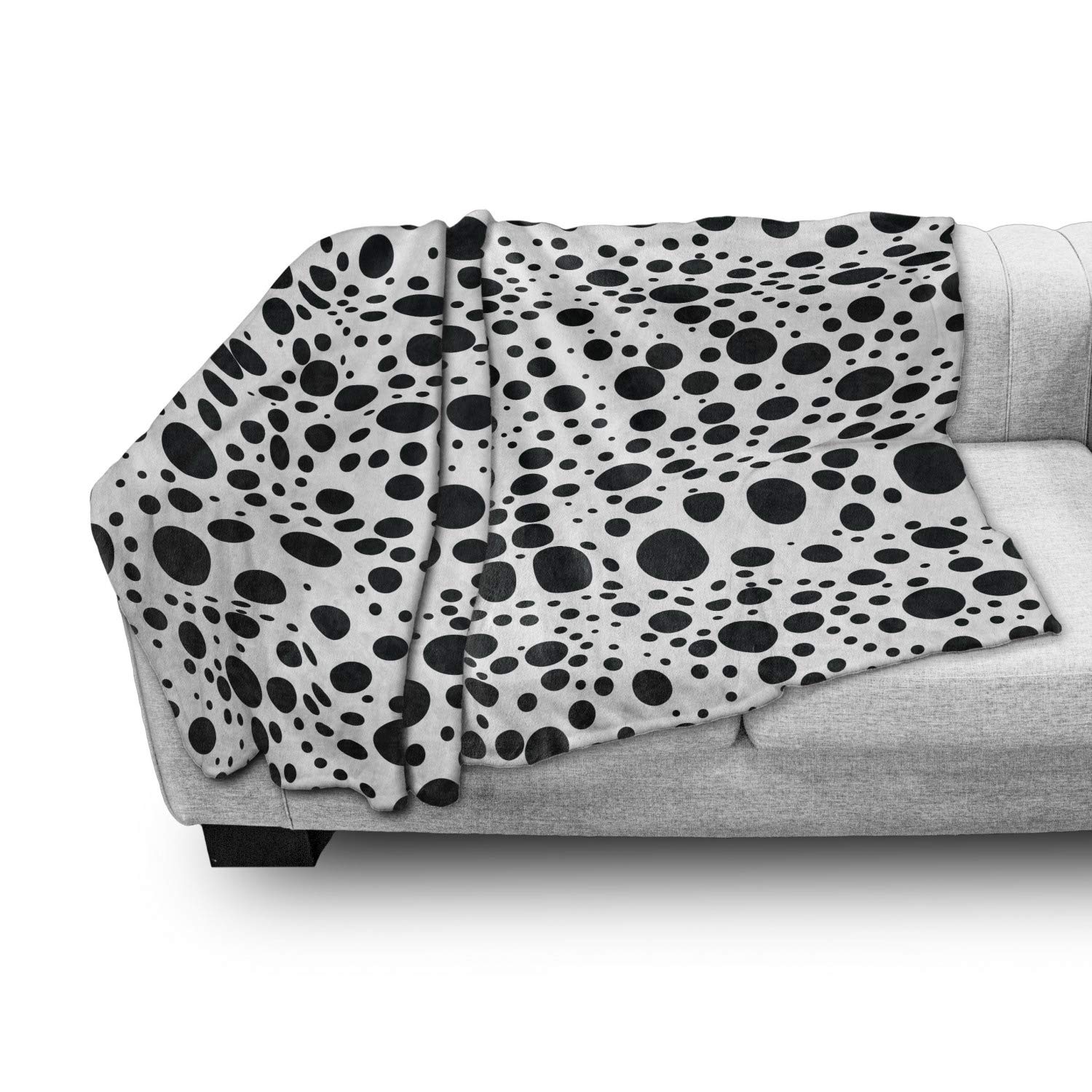 Ambesonne Black and White Fleece Throw Blanket - 60
