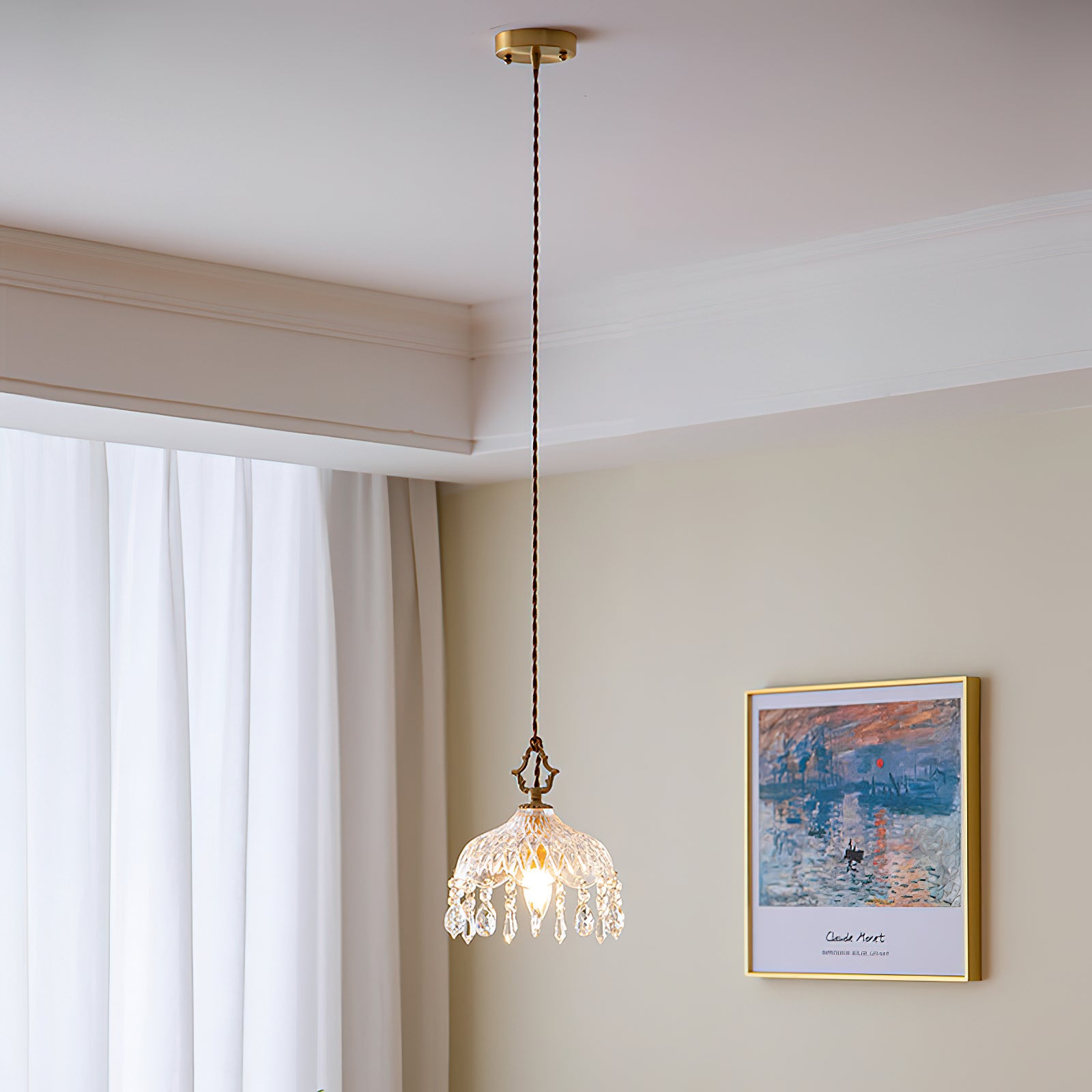Crystal Haba Pendant Lamp - Modern Glass Ceiling Light Fixture for Dining Room, Kitchen, Living Room & Bedroom Decor