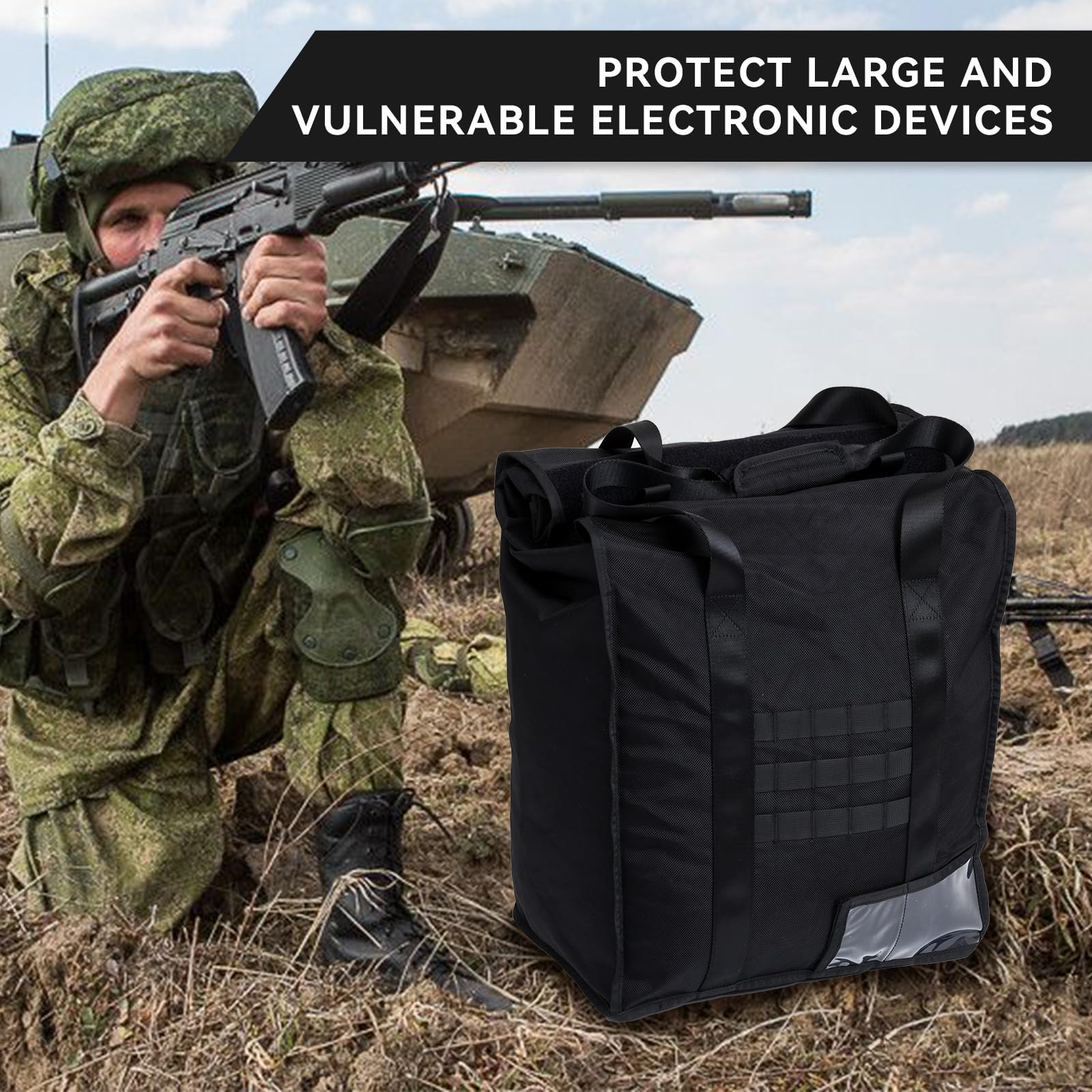 3-Layer Extra Large Faraday Bag for Computer Towers & XL Electronics - Anti-Theft Anti-Tracking Faraday Cage, RFID Signal Blocker, Waterproof & Fireproof Key Fob Protector | Ideal for Data Security, Privacy Protection & EMP Shielding