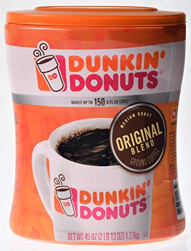 Dunkin' Donuts Original Ground Coffee, 45 oz (3 Pack) - Medium Roast, 100% Arabica Beans, Brews 150 Cups - Perfect for Home, Office & Breakfast