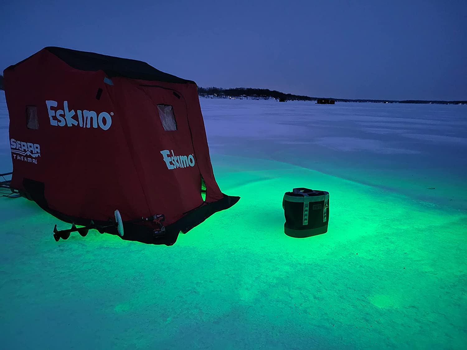 Green Blob Outdoors Underwater Fishing Lights - 12V Battery Powered LED for Snook & Crappie (15000 Lumens, Green) - Perfect for Night Fishing & Attracting Fish in Lakes & Ponds