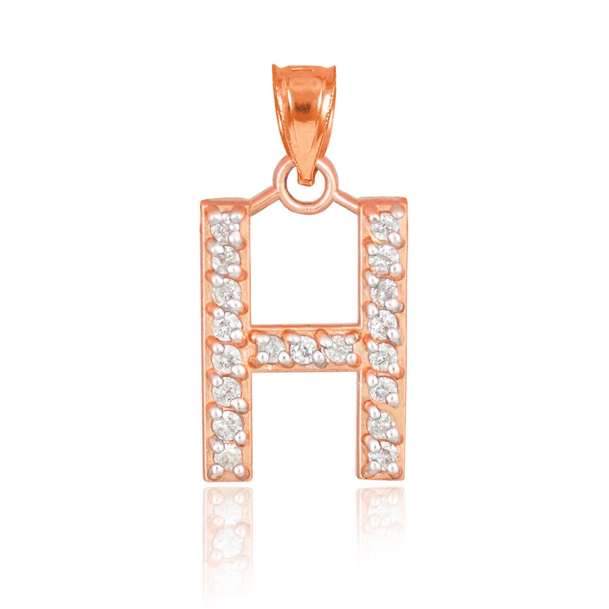 14K Rose Gold Diamond Letter H Charm Bracelet - Elegant Personalized Jewelry Gift for Women, Perfect for Birthdays, Anniversaries & Special Occasions