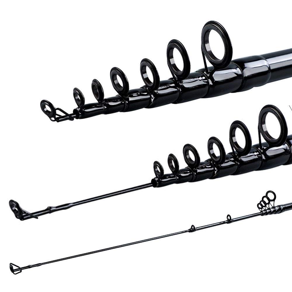 NNR Telescopic Fishing Rod - 1.6/1.8/2.1/2.4M Carbon Fiber Spinning Rod, Ultralight 10-30g Lure Weight, Portable Travel Fishing Pole (2.4M) - Perfect for Freshwater, Saltwater, Beach & Boat Fishing Adventures