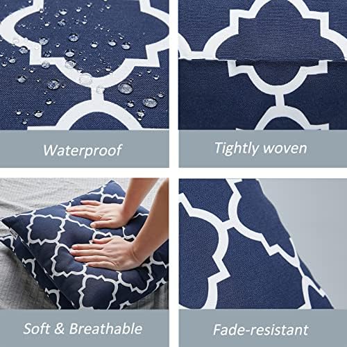 Waterproof Outdoor Pillow Covers Set of 2 - 18x18 Inch Decorative Throw Pillow Covers for Patio Furniture, Couch, Sofa & Bed - All-Weather Home Decor for Backyard, Porch & Living Room
