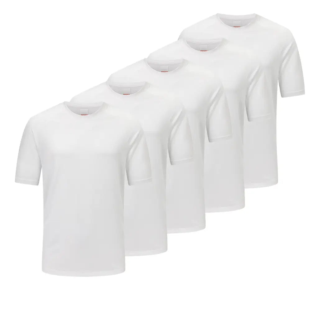 5 Pack Men's Short Sleeve Summer T-Shirts - Comfortable Cotton Crew Neck Tees for Casual Wear, Gym & Outdoor Activities