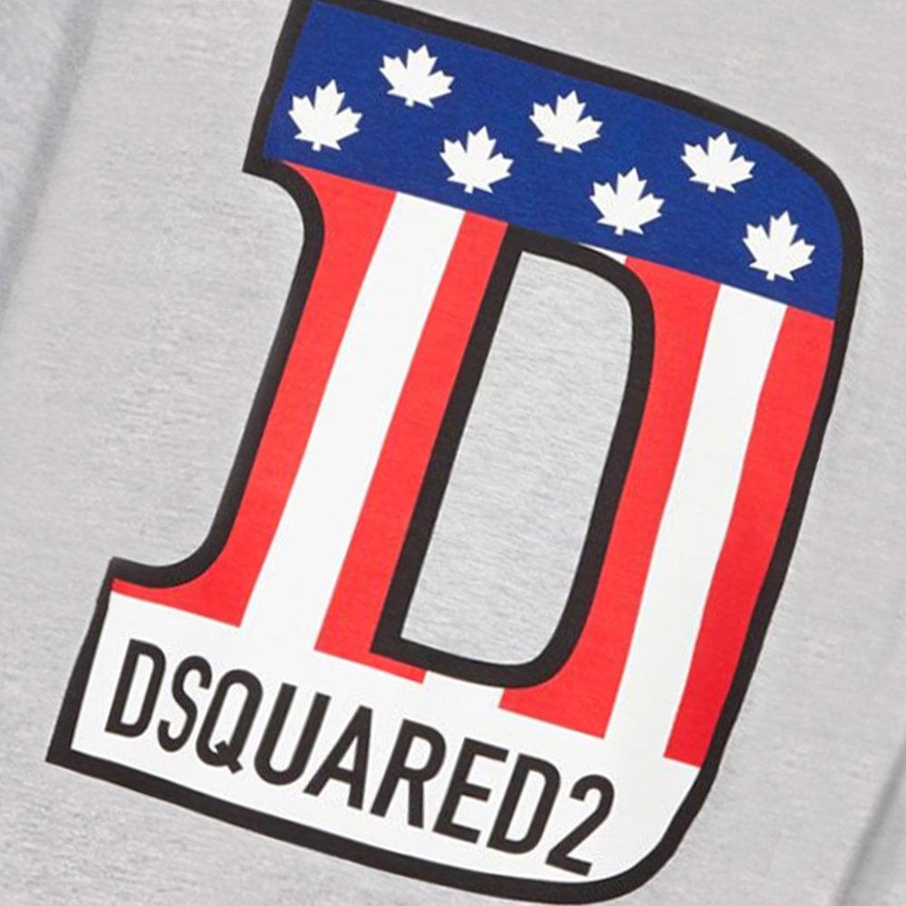 DSQUARED2 Grey D Logo T-Shirt for Men | Premium Cotton Crewneck Tee | Streetwear Fashion & Casual Wear