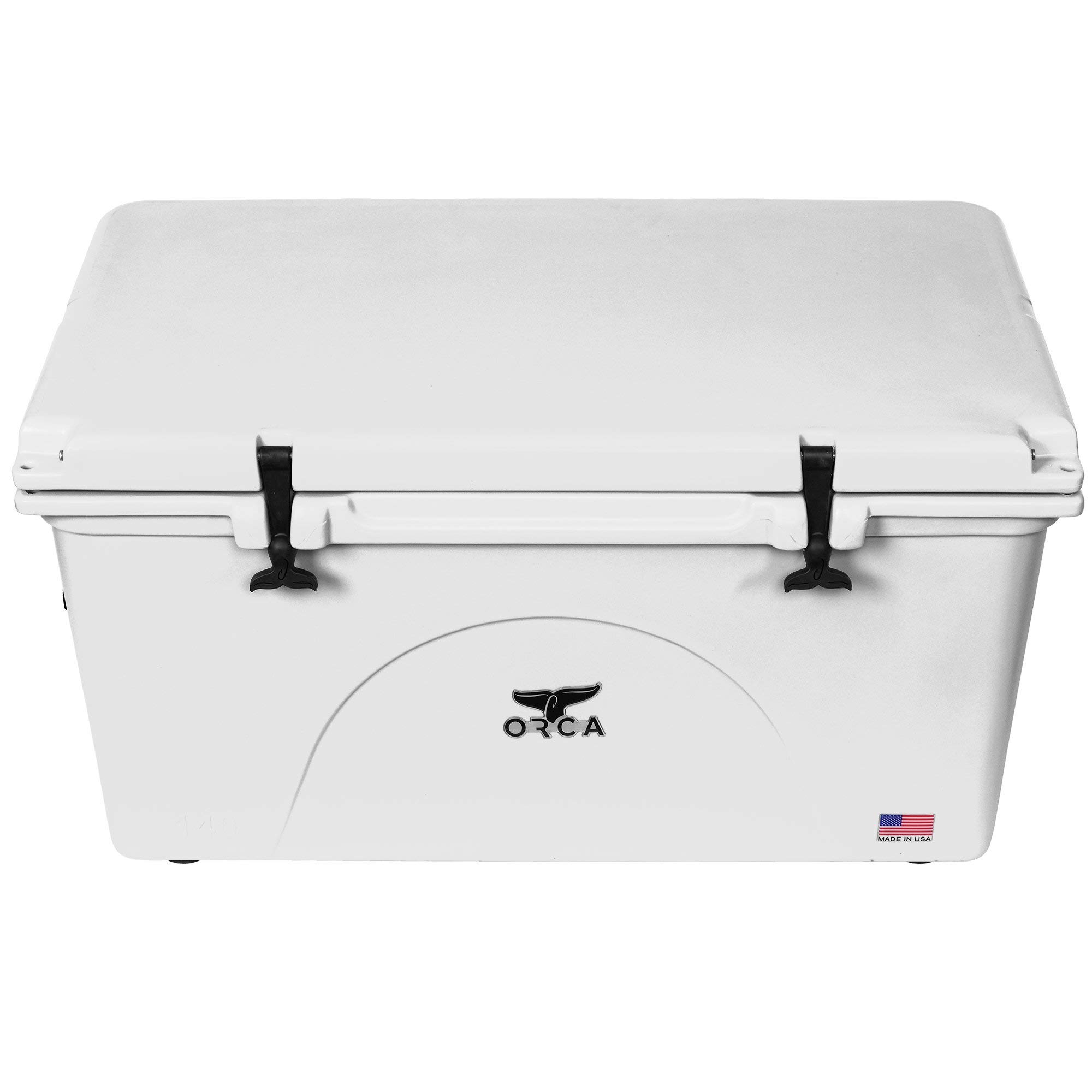ORCA 140 Quart Cooler with Extendable Flex-Grip Handles - Heavy Duty Rolling Ice Chest for Camping, Fishing, Tailgating & Outdoor Adventures - White