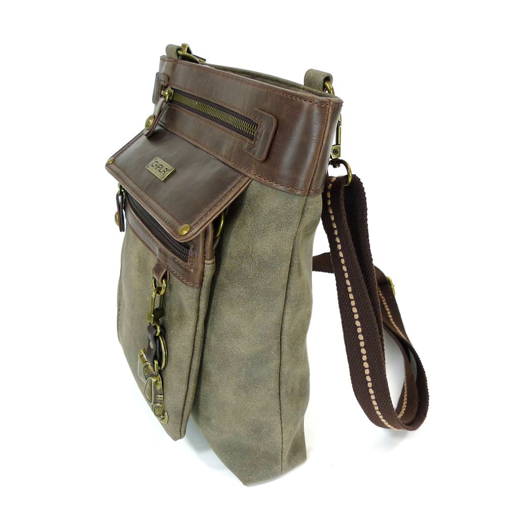 Chala GEMINI Crossbody Canvas Messenger Bag for Women & Men - Stylish & Durable Grey Shoulder Bag - Perfect for Travel, Work & Daily Use - Great Gift Idea for Dog Lovers