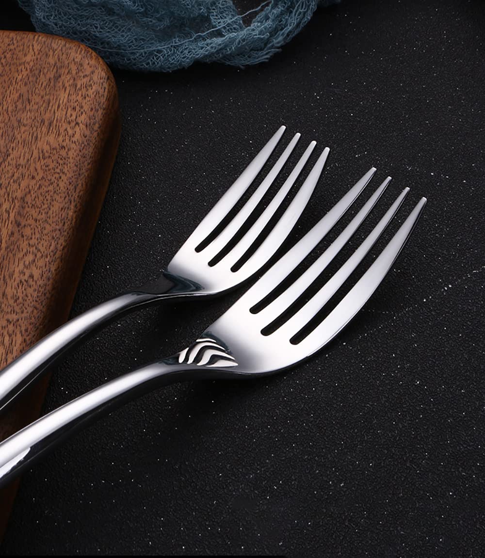 Premium 60-Piece Stainless Steel Silverware Set for 12 - Modern Flatware Set with Steak Knives, Forks, Spoons - Dishwasher Safe for Home & Restaurant Use - Perfect for Dinner Parties, Weddings & Everyday Dining