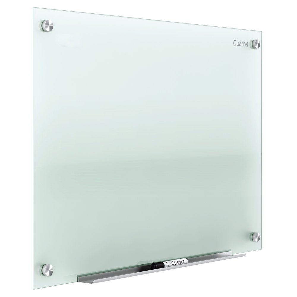 Quartet 6' x 4' Non-Magnetic Glass Dry Erase Whiteboard - Frameless Mounting, Frosted Surface (G7248F) - Perfect for Office Meetings, Classroom Teaching & Home Office Organization