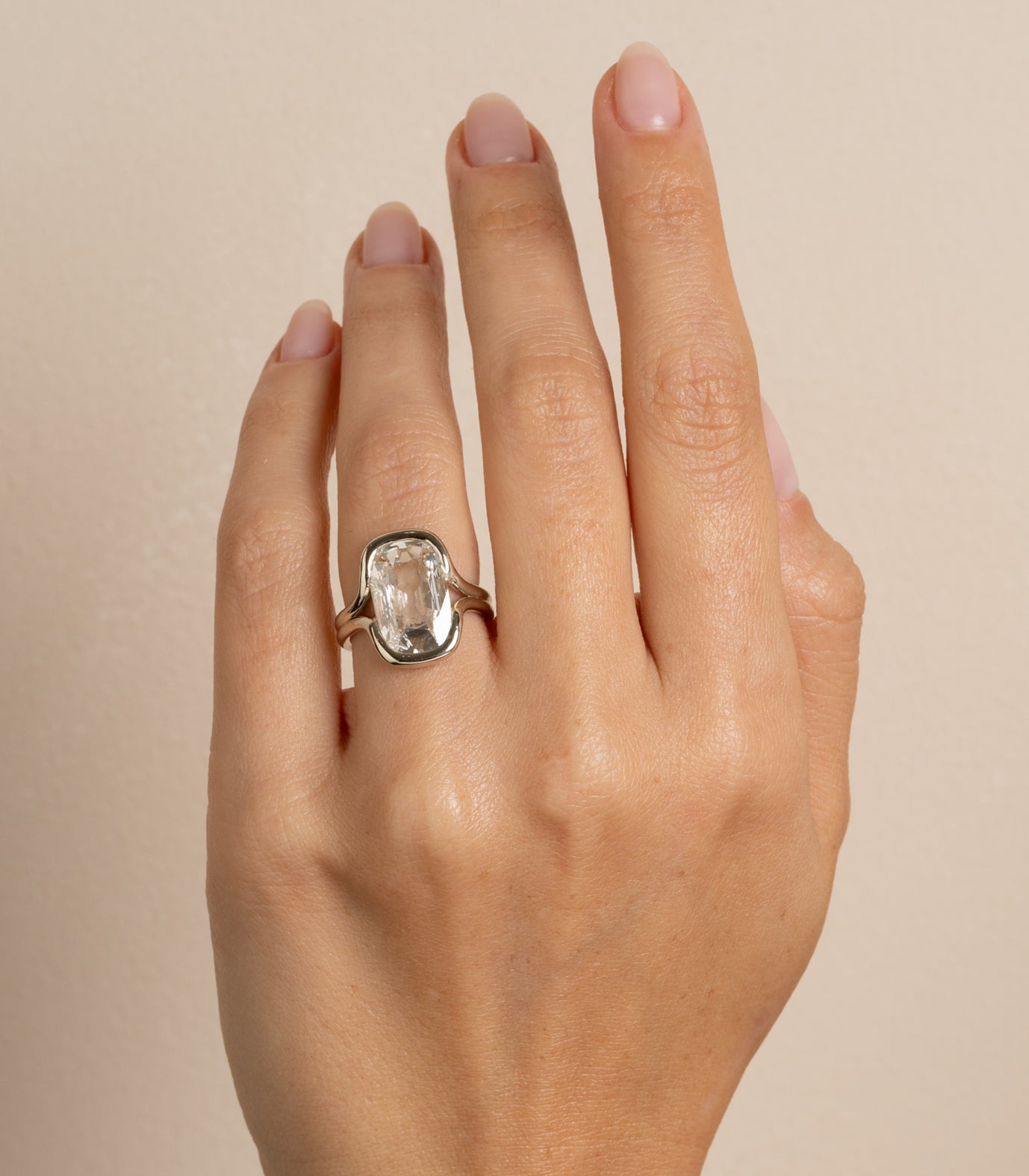 4Ct Flat Cushion Lab Grown Diamond Engagement Ring for Women - Onda Unique Wedding Band, Anniversary Gift & Proposal Jewelry