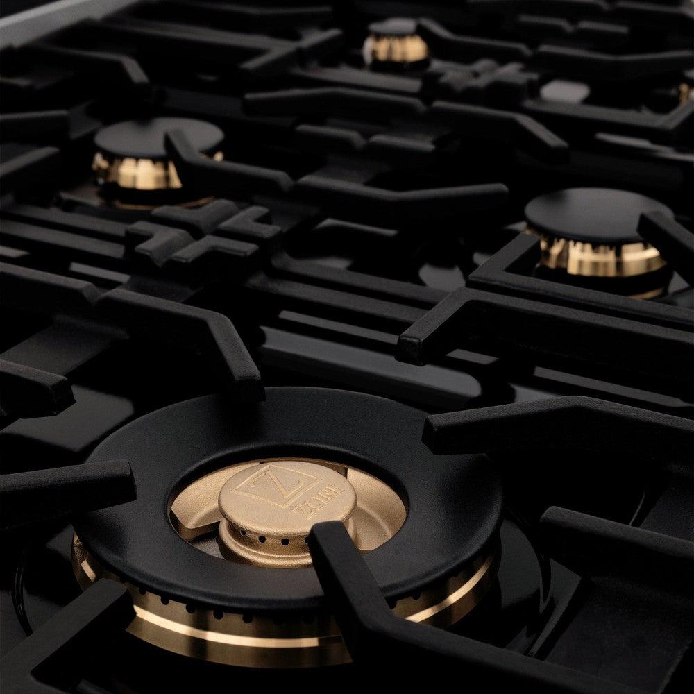 ZLINE Autograph Edition 30-inch 4.0 cu. ft. Dual Fuel Range - 4 Burner Gas Cooktop & Electric Convection Oven - Satin Stainless Steel with Matte Black Accents (RASZ SN 30 MB) - Perfect for Modern Kitchens & Professional Chefs