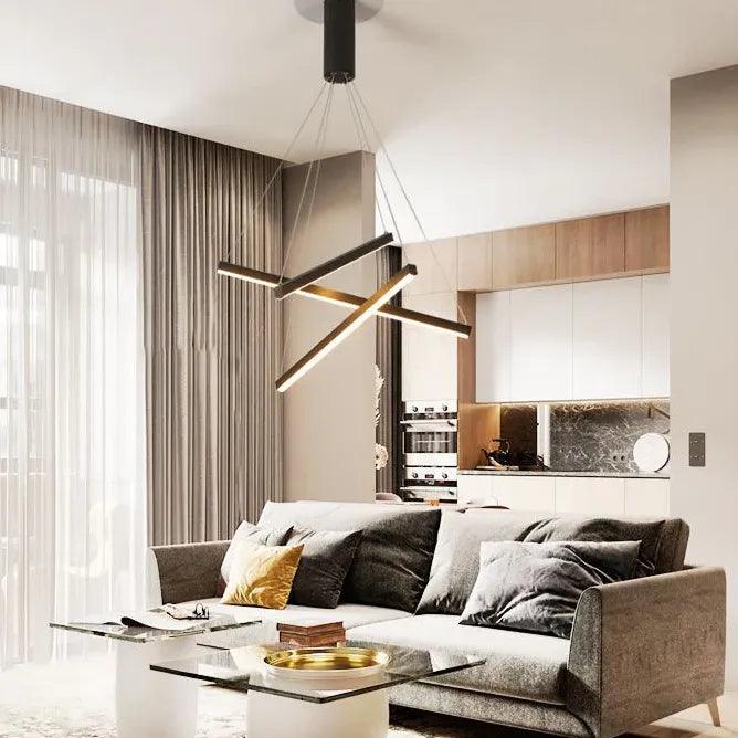 Modern Geometric Gold Chandelier for Living Room - Elegant Ceiling Light Fixture for Dining Room, Bedroom & Home Decor