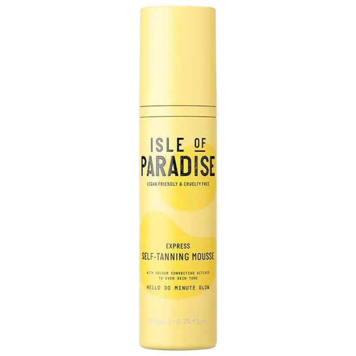 Isle of Paradise Self Tanning Mousse - Fast-Acting Autobronceador for a Natural Sun-Kissed Glow | Perfect for Face & Body, Pre-Party & Vacation Prep