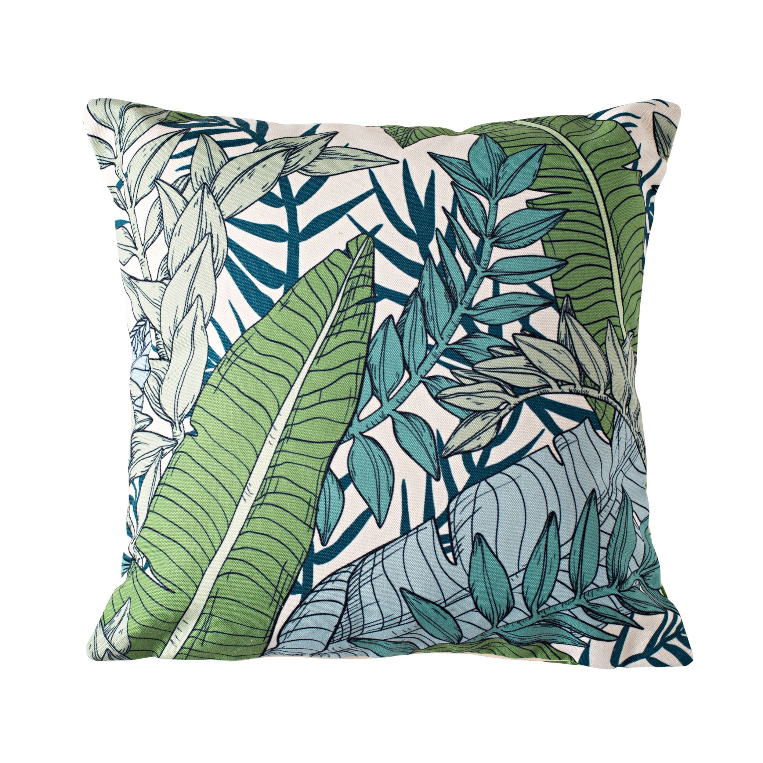 Premium Aruba Outdoor & Indoor Fern Leaf Cushion 45x45cm - Soft Decorative Throw Pillow for Patio, Sofa, Bedroom & Garden Decor