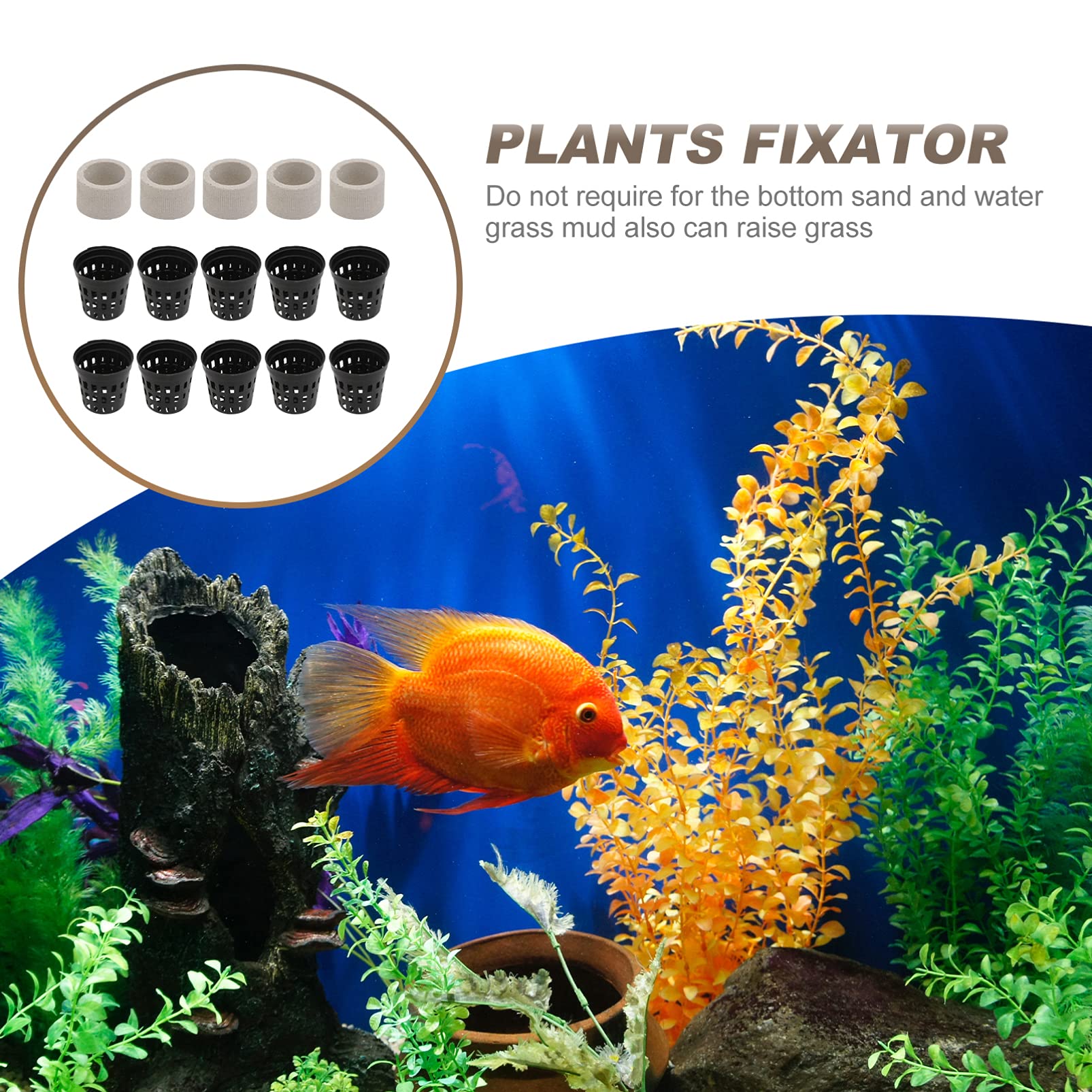 NUOBESTY 15 Pcs Aquarium Plant Anchors - 4.50X4.20X3.10cm Ceramic Water Plant Fixing Rings for Fish Tank, Aquatic Plant Holders, Breathing Rings - Perfect for Freshwater & Saltwater Aquascaping, Planted Tanks & Aquatic Gardens